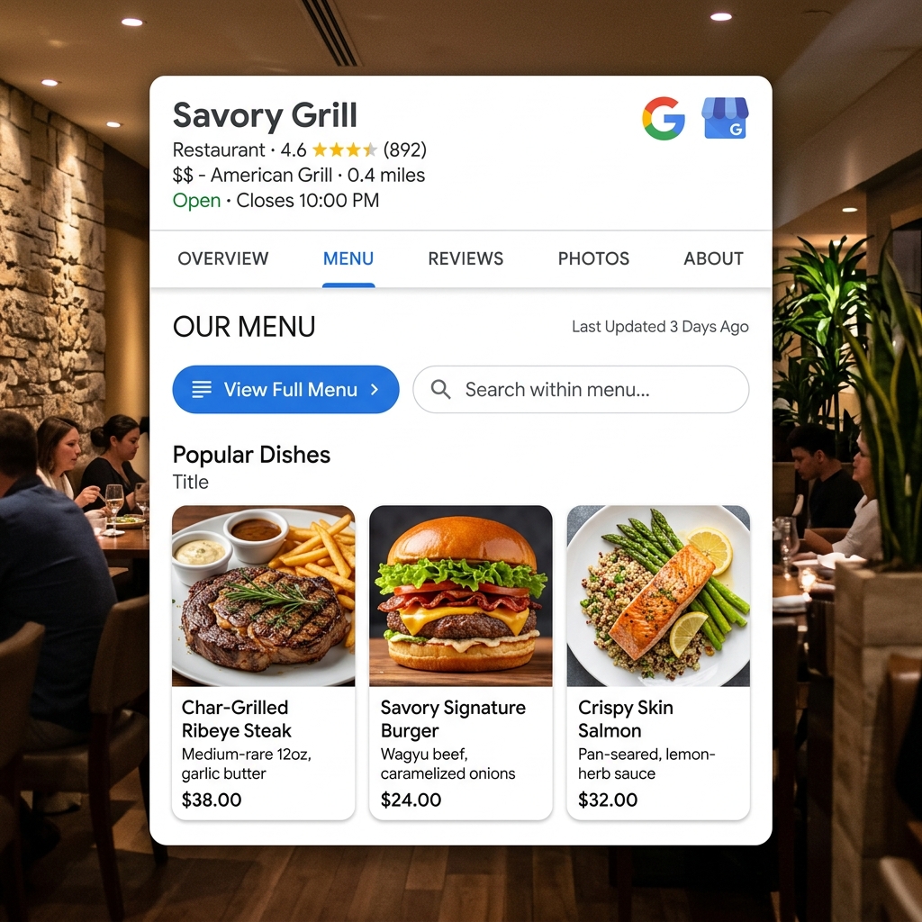 Learn about our specialized my business on google applied to restaurants.